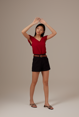 Julia Textured Top in Red