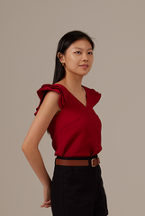 Julia Textured Top in Red