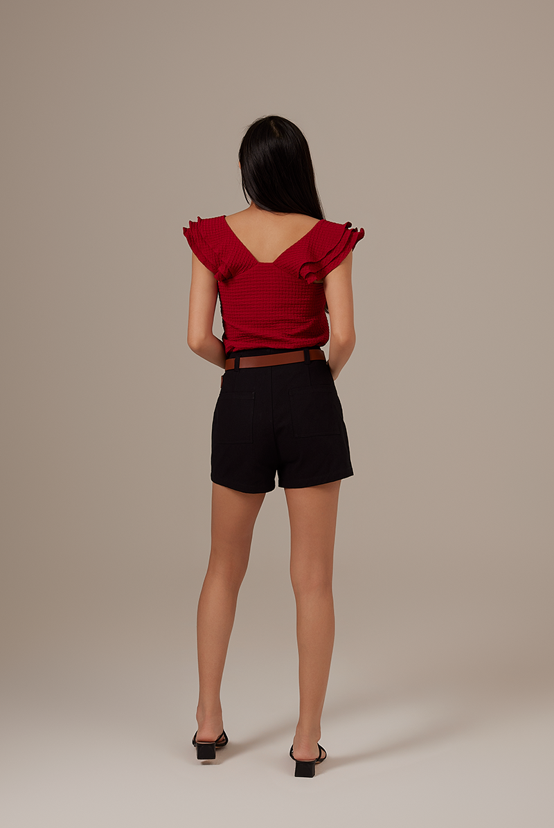 Julia Textured Top in Red