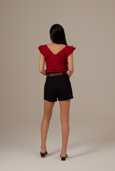 Julia Textured Top in Red