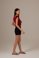 Julia Textured Top in Red