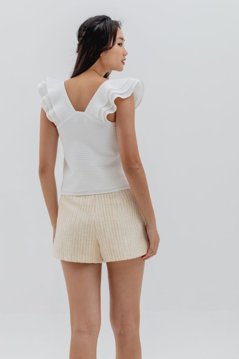 Julia Textured Top in White