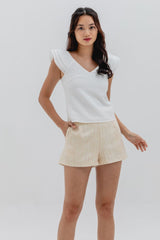 Julia Textured Top in White