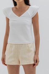 Julia Textured Top in White