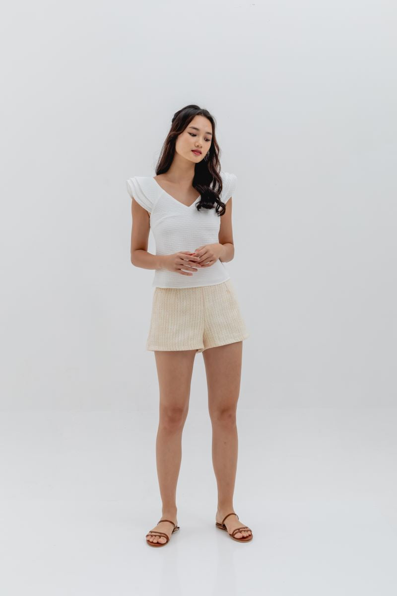 Julia Textured Top in White