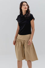 Fleur Cowl Neck Top in Black