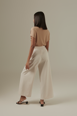 Fleur Cowl Neck Top in Khaki