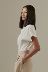 Fleur Cowl Neck Top in White
