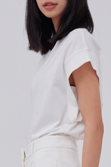 Felicia Drop Shoulder Top in White