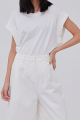 Felicia Drop Shoulder Top in White