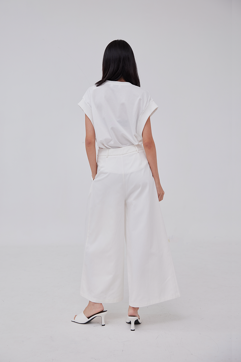 Felicia Drop Shoulder Top in White