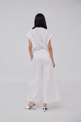 Felicia Drop Shoulder Top in White
