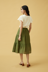 Lexie Tri-Tiered Skirt in Cream