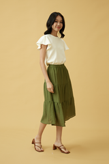 Lexie Tri-Tiered Skirt in Cream