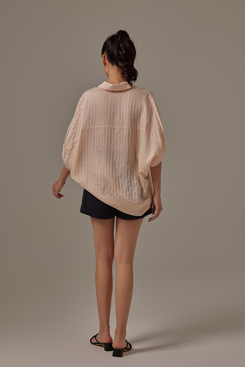 Christine Button Down Shirt in Beige