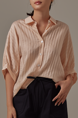 Christine Button Down Shirt in Beige