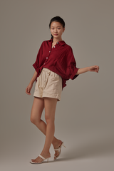 Christine Button Down Shirt in Maroon