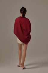 Christine Button Down Shirt in Maroon