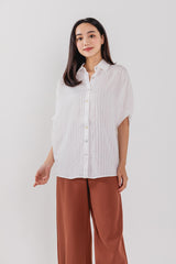 Christine Button Down Shirt in White