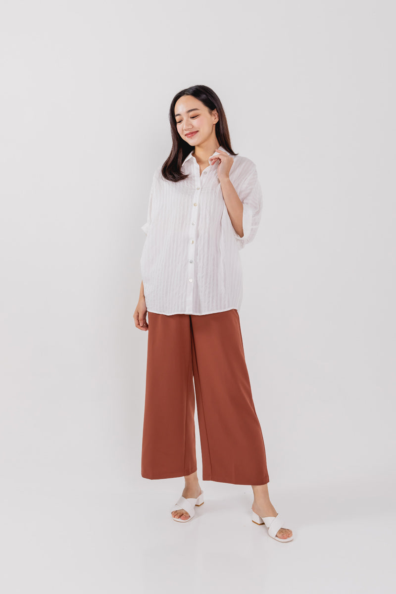 Christine Button Down Shirt in White