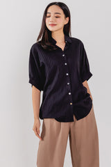 Christine Button Down Shirt in Black