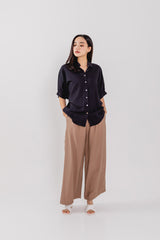 Christine Button Down Shirt in Black
