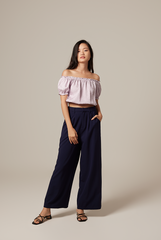 Rumi Off Shoulder Textured Top in Lilac