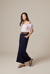 Rumi Off Shoulder Textured Top in Lilac