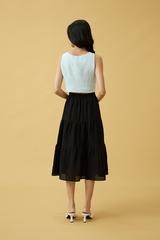 Lexie Tri-Tiered Skirt in Light Blue