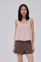 Sara Babydoll Swing Top in Dusty Pink