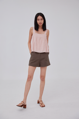 Sara Babydoll Swing Top in Dusty Pink