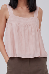 Sara Babydoll Swing Top in Dusty Pink