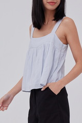 Sara Babydoll Swing Top in Light Blue