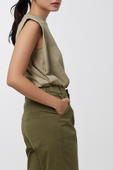 Priscilla Muscle Top in Olive