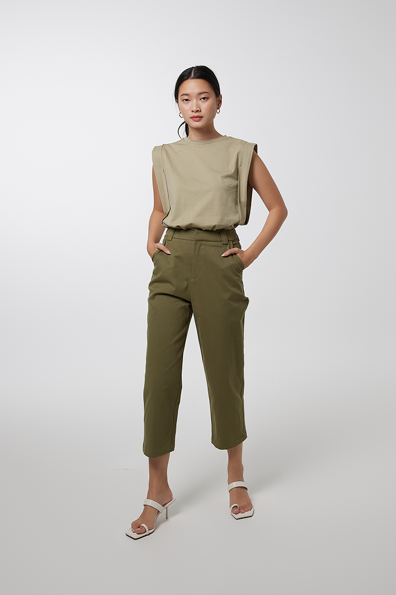 Priscilla Muscle Top in Olive