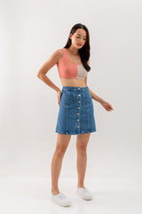 Grace Colourblock Crop Top in Pink