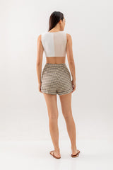 Grace Colourblock Crop Top in White