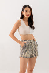 Grace Colourblock Crop Top in White