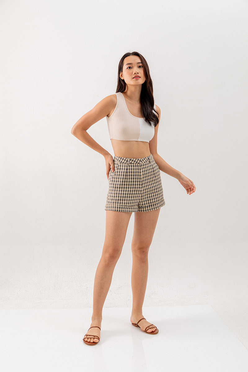 Grace Colourblock Crop Top in White