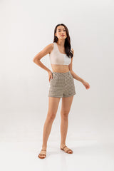 Grace Colourblock Crop Top in White