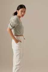 Lydia Embroidered Top in Sage