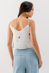 Lexie Floral Printed Top in White
