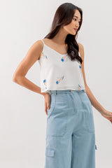 Lexie Floral Printed Top in White