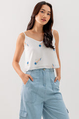 Lexie Floral Printed Top in White