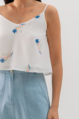 Lexie Floral Printed Top in White
