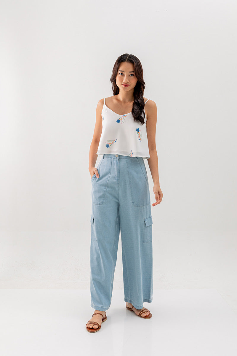 Lexie Floral Printed Top in White