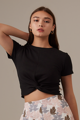 Giselle Twist Front Top in Black