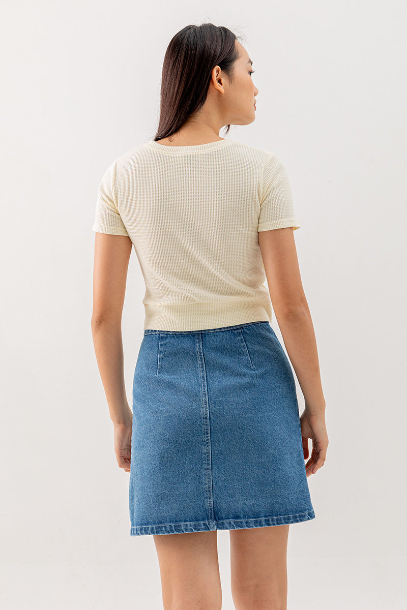 Giselle Twist Front Top in Cream