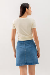 Giselle Twist Front Top in Cream