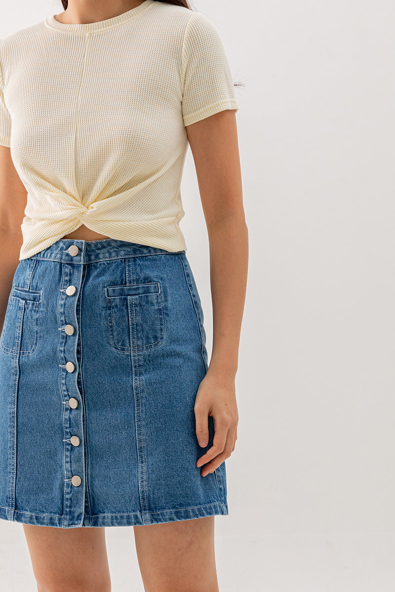 Giselle Twist Front Top in Cream